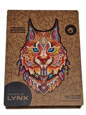 Unidragon Lynx 297 Piece Animal Shaped Wooden Jigsaw Cat Puzzle